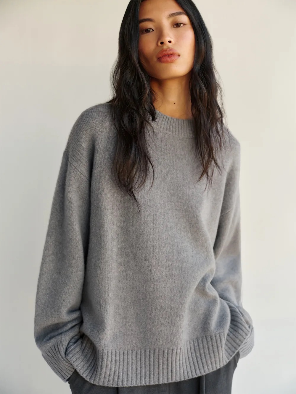 Reformation Gray 100% Wool Crewneck Sweater